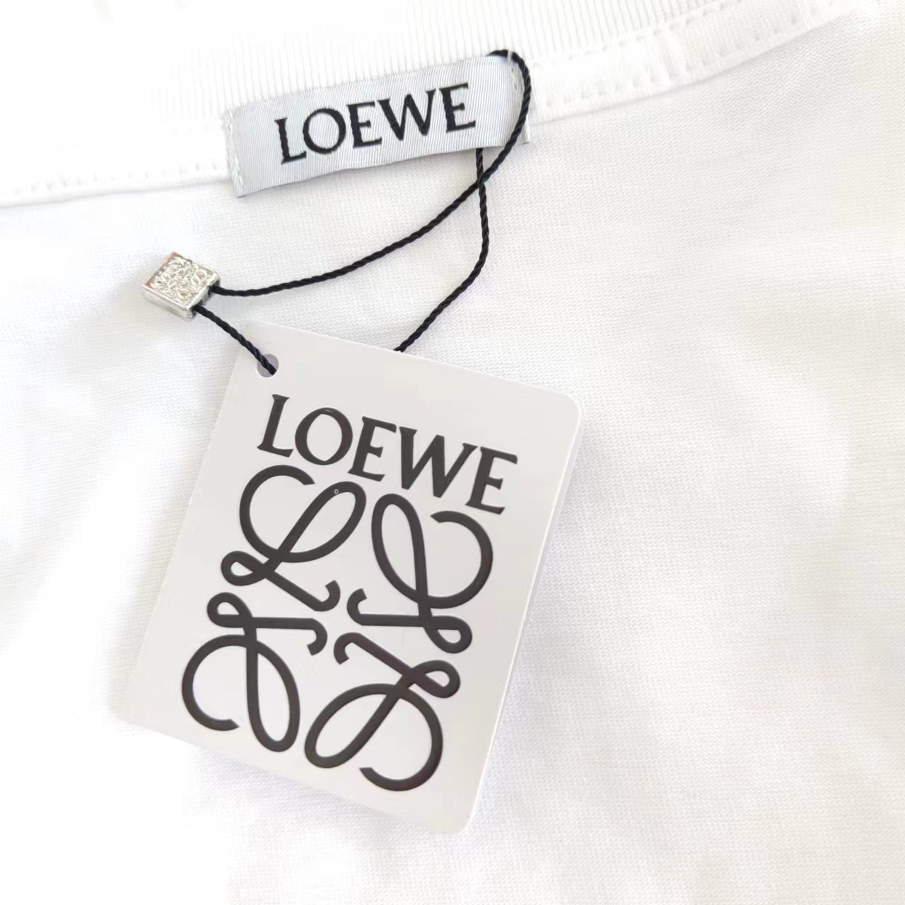 实拍细节图+尺码表 LOEWE 罗意威 24SSlogo双色刺绣短袖T桖