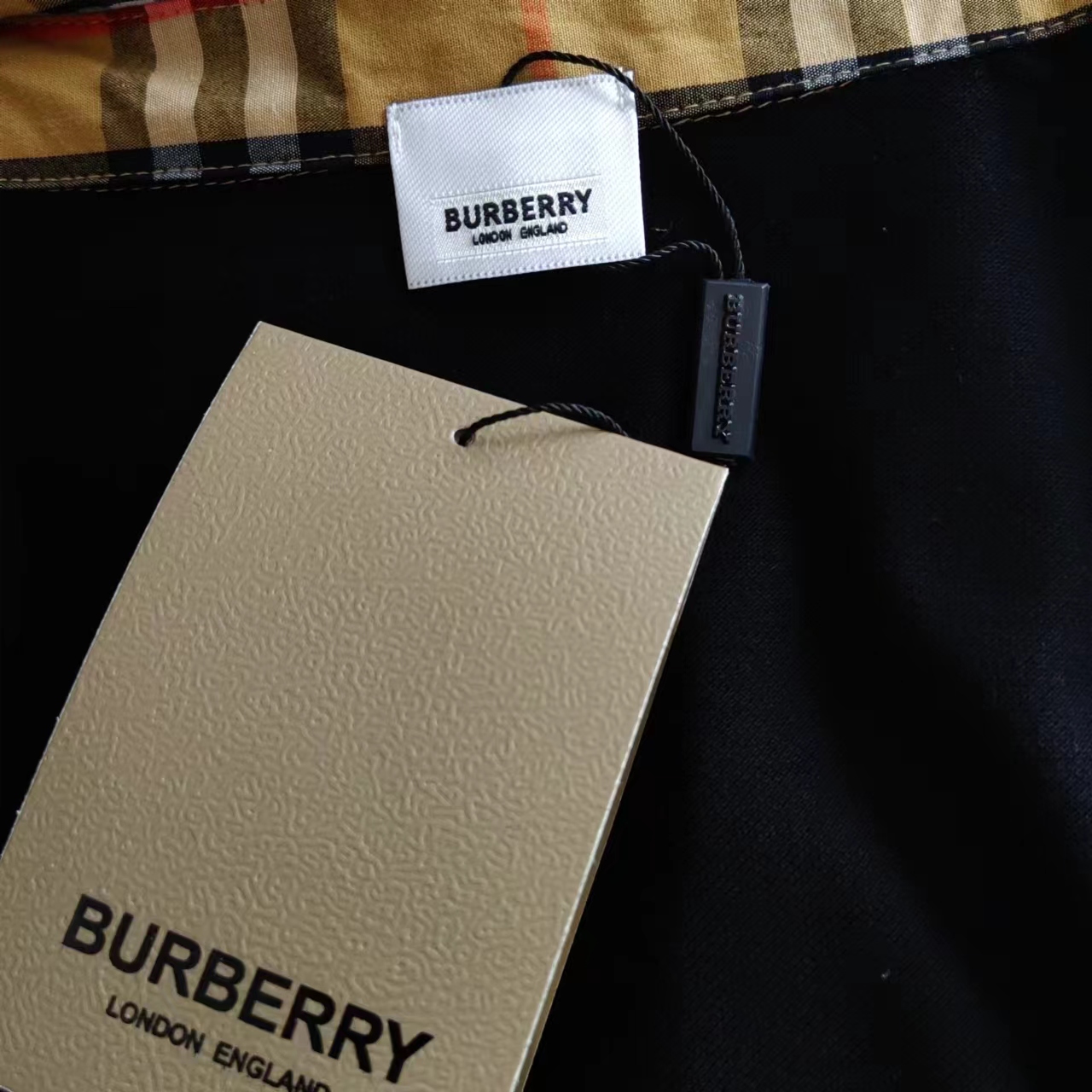 160 实拍细节图+尺码表 BURBERRY 巴宝莉 2024ss格纹战马小标刺绣POLO衫