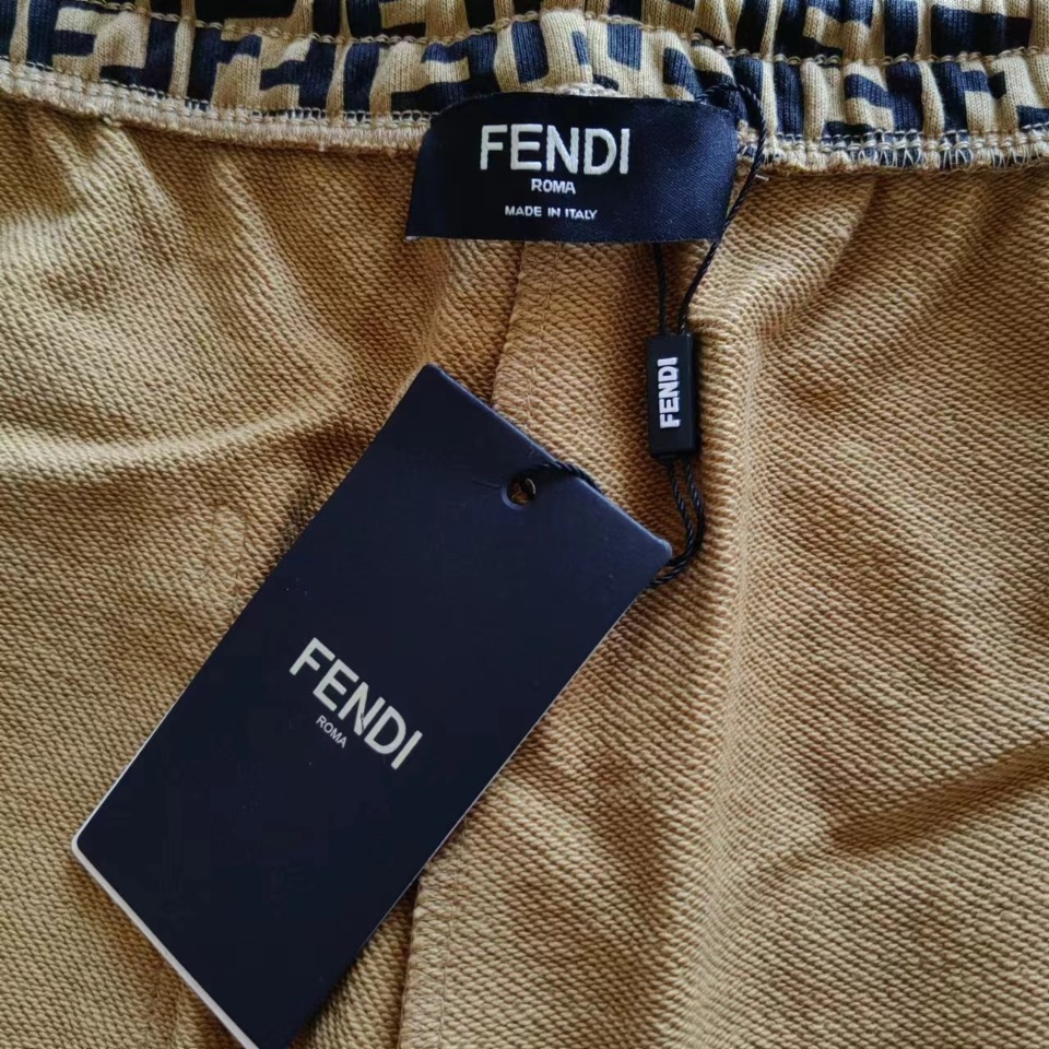 实拍细节图+尺码表 FENDI 芬迪 24SS牛津提花短裤