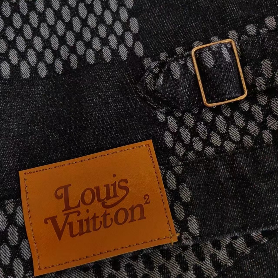 实拍细节图+尺码表 Louis Vuitton LV Nigo Human Virgil 联名款老花拼接格子水洗牛仔外套夹克