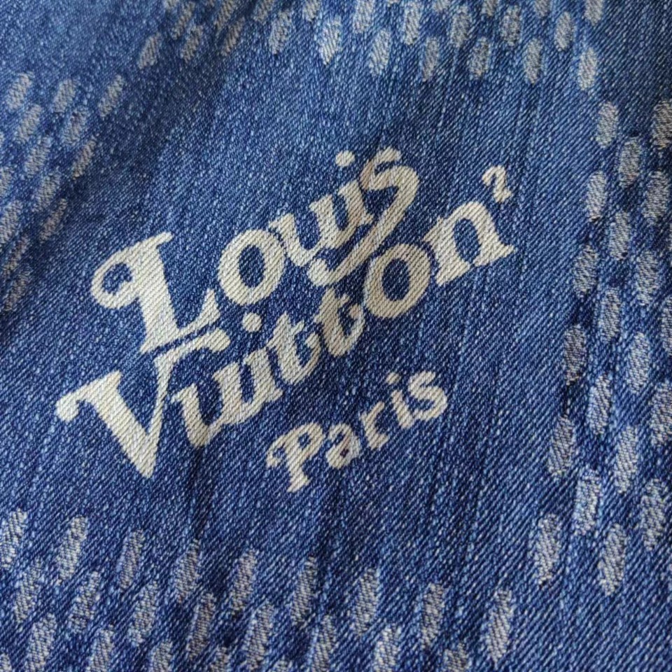 P300 实拍细节图+尺码表 Louis Vuitton LV Nigo Human Virgil 联名款老花拼接格子水洗牛仔外套夹克