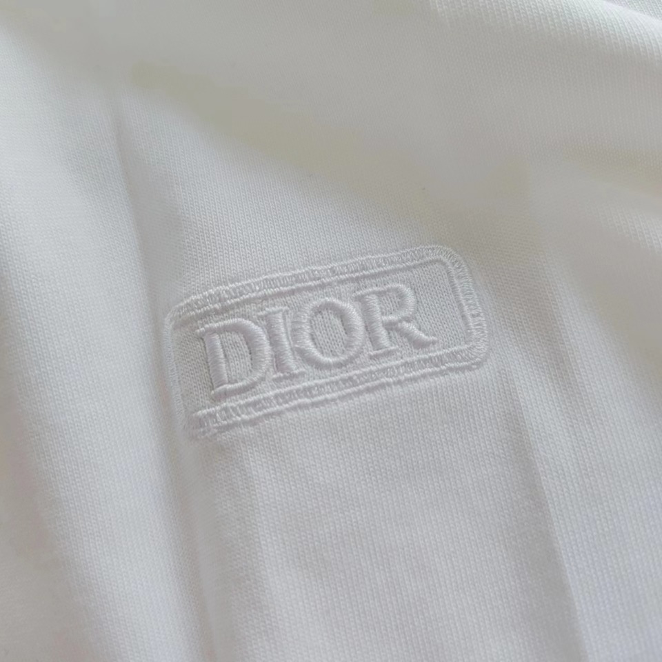 实拍细节图+尺码表 Dior 迪奥2024夏季前后小皮标logo短袖T桖