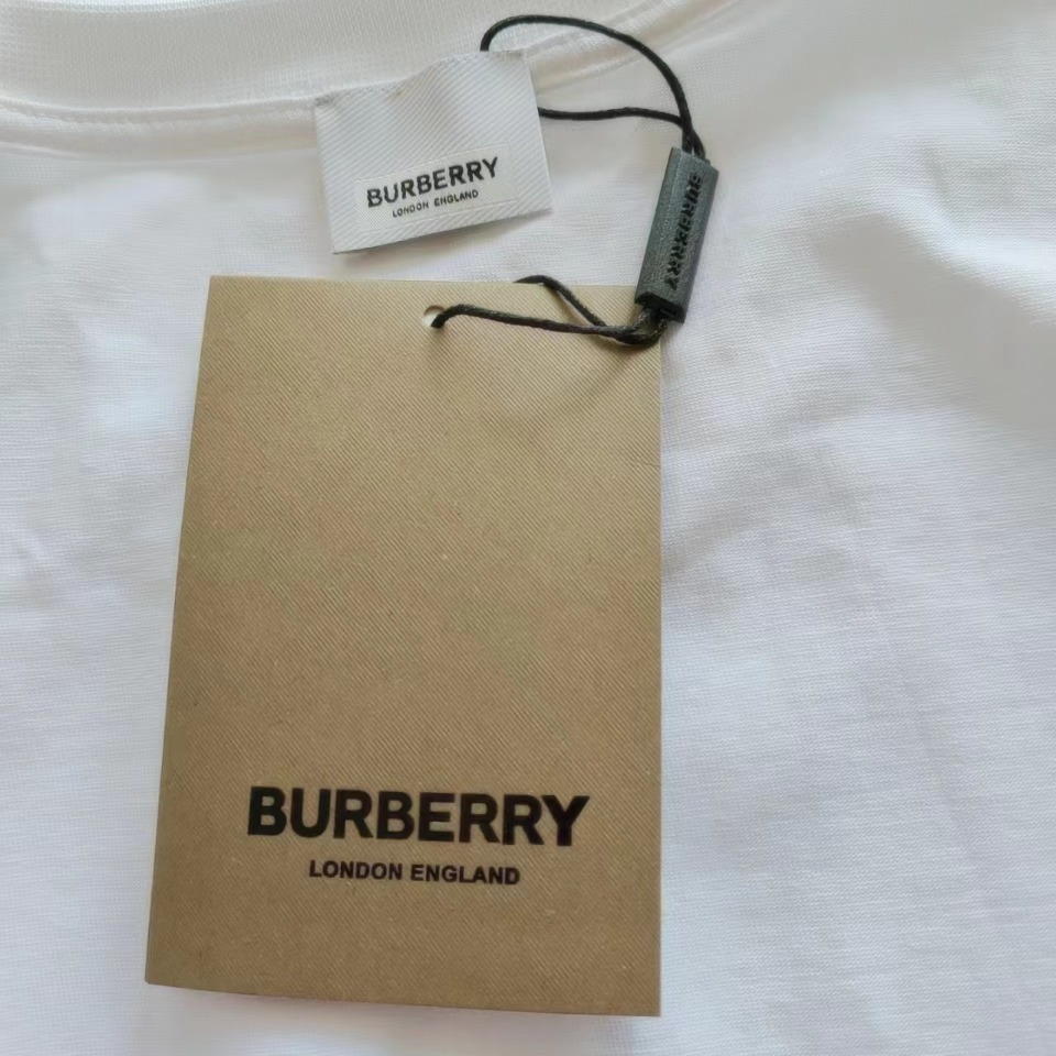 实拍细节图 +尺码表 Burberry巴宝莉 24SS B字母刺绣logo短袖