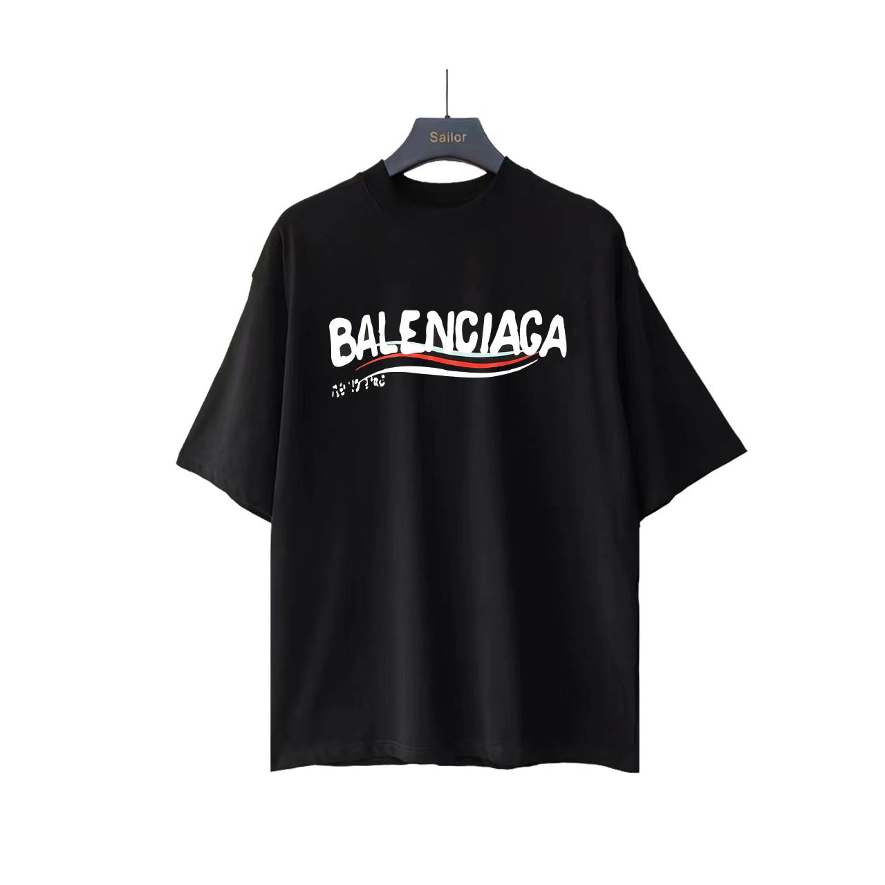 实拍细节图+尺码表 Balenciaga/巴黎世家 可乐短袖T恤