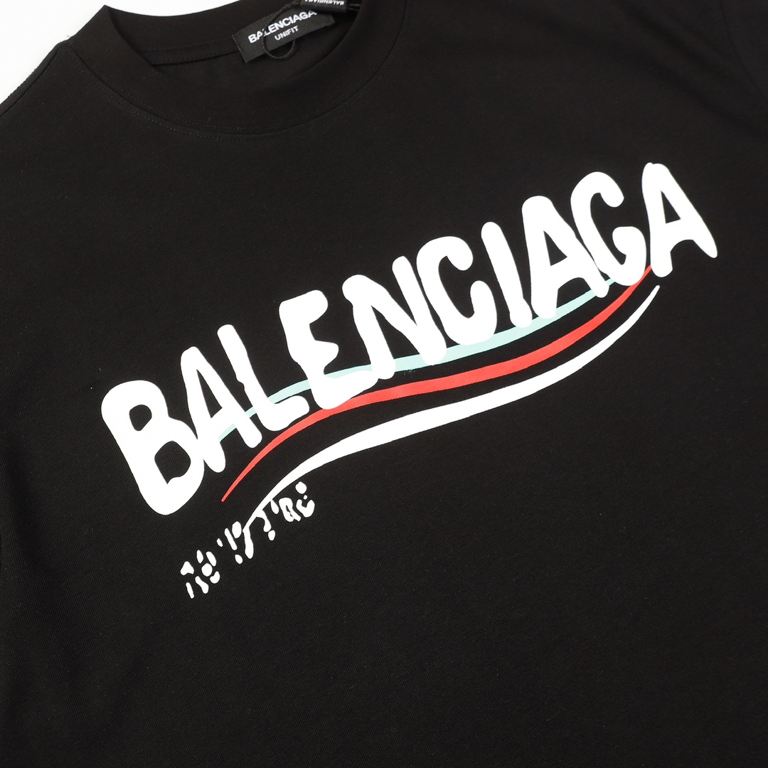 实拍细节图+尺码表 Balenciaga/巴黎世家 可乐短袖T恤