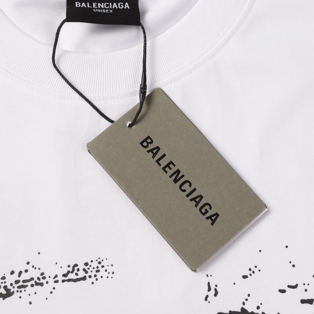 P150 实拍细节图+尺码表 Balenciaga巴黎世家新款限定字母logo短袖T恤 背后字母印花