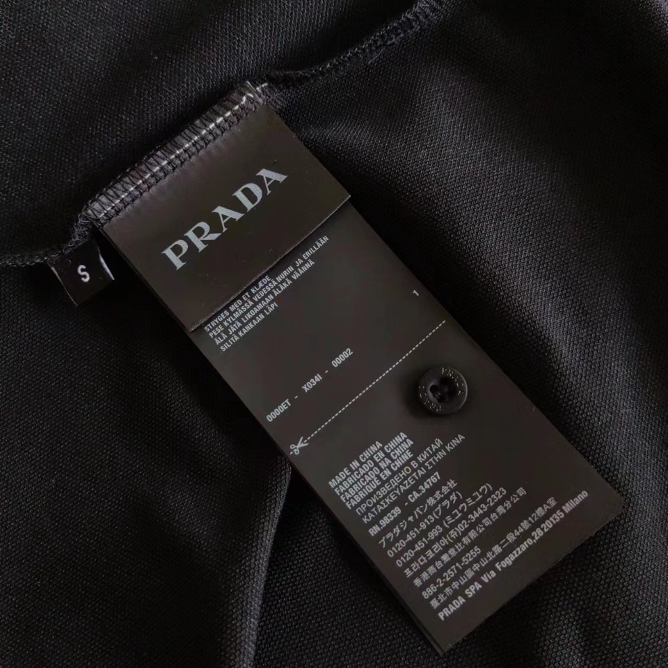 实拍细节图+尺码表 PRADA/ 普拉达 经典三角标l短袖Polo衫