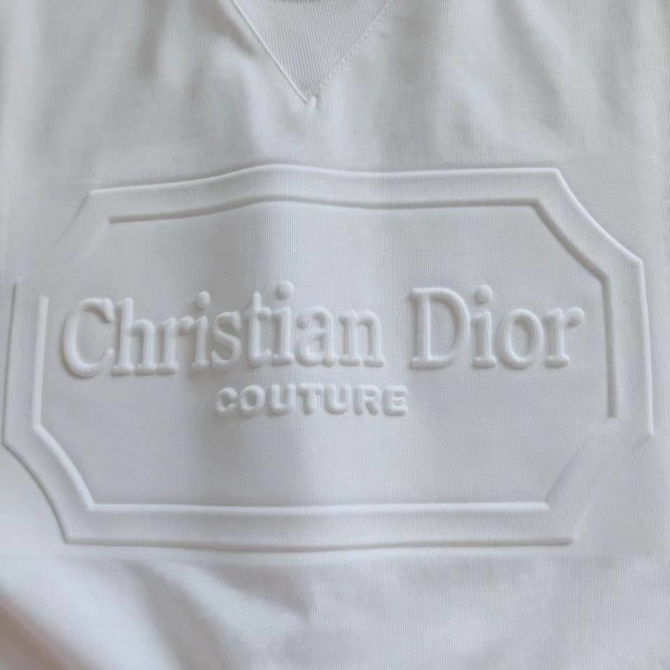 实拍细节图+尺码表 DIOR/迪奥 CD字母凹凸压花 Logo标识短袖