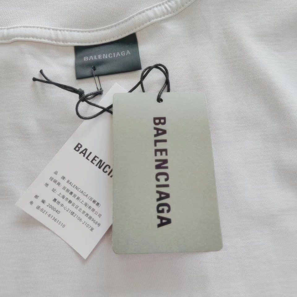 实拍细节图+尺码表 巴黎世家Balenciaga溶解可乐网点印花短袖