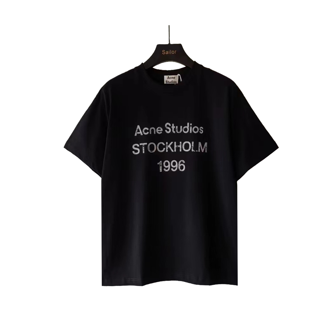 实拍细节图+尺码表 Acne Studios 1996字母印花做旧破坏脏脏短袖t恤