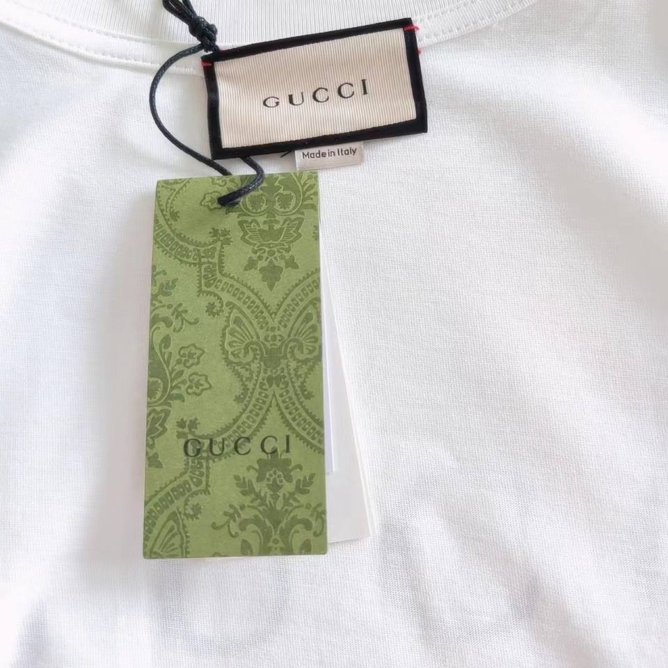 实拍细节图+尺码表 Gucci/古驰 24SS双G字母logo印花短袖