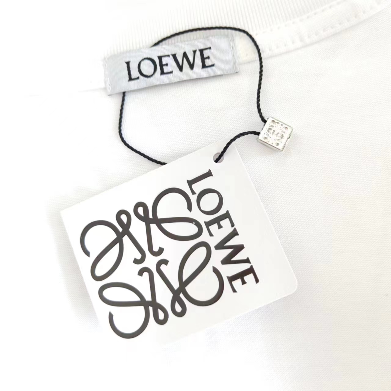 实拍细节图+尺码表 LOEWE 罗意威 纯色刺绣大Logo刺绣短袖T桖