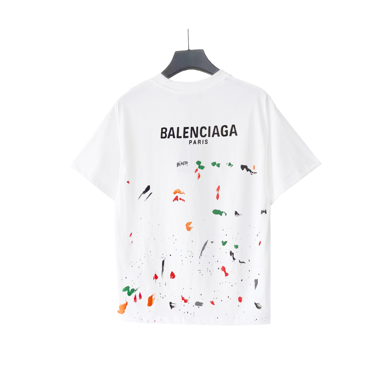 实拍细节图+尺码表 BALENCIAGA/巴黎世家彩绘涂鸦满印硅胶短袖T恤