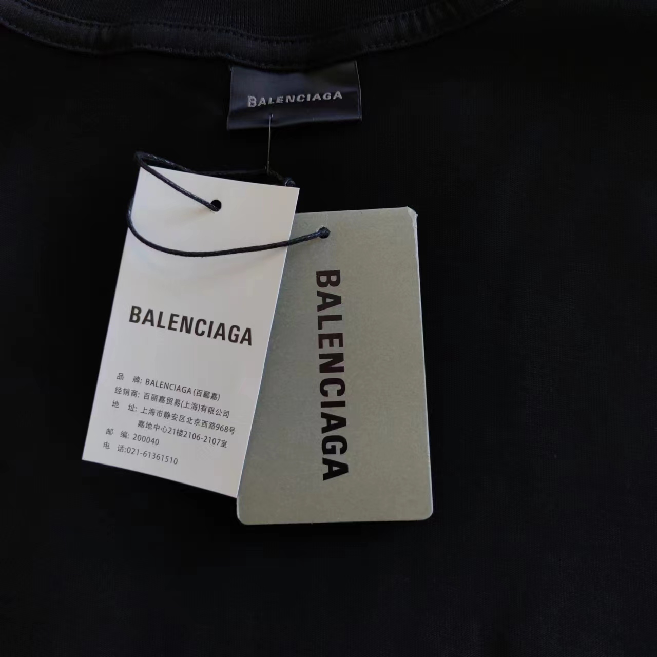 实拍细节图+细节图 巴黎世家Balenciagg 新款PARIS烫钻短袖