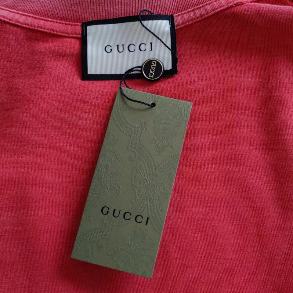 实拍细节图+细节图 Gucci/古驰 奇异果树logo树纹短袖T恤