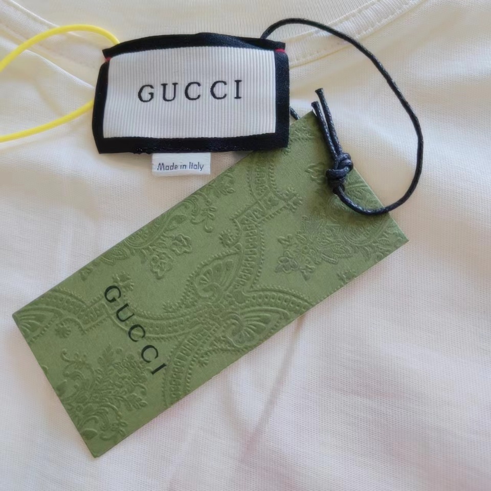 实拍细节图+尺码表 Gucci/古驰 2024炫彩闪电LOGO印花T恤