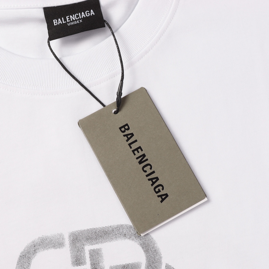 实拍细节图+细节图 Balenciaga巴黎世家新款限定字母logo短袖T恤