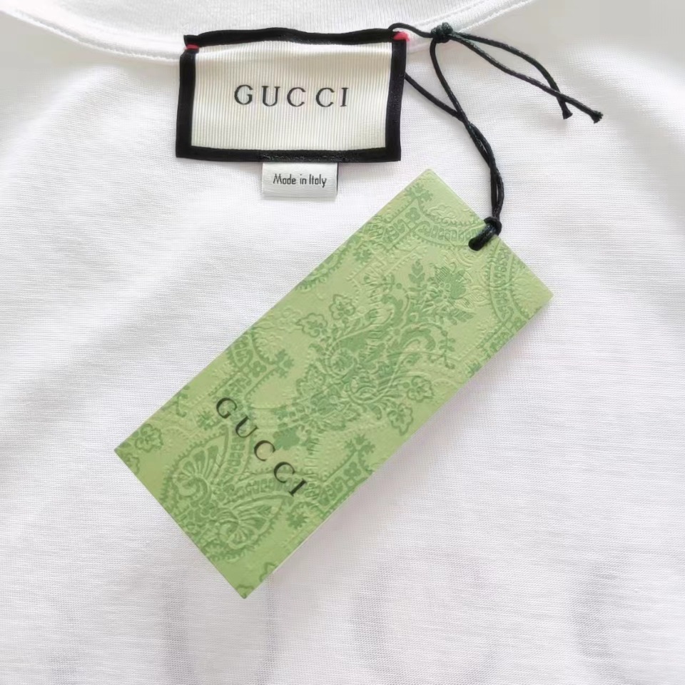 实拍细节图+尺码表 Gucci/古驰 24ss 渐变字母logo短袖