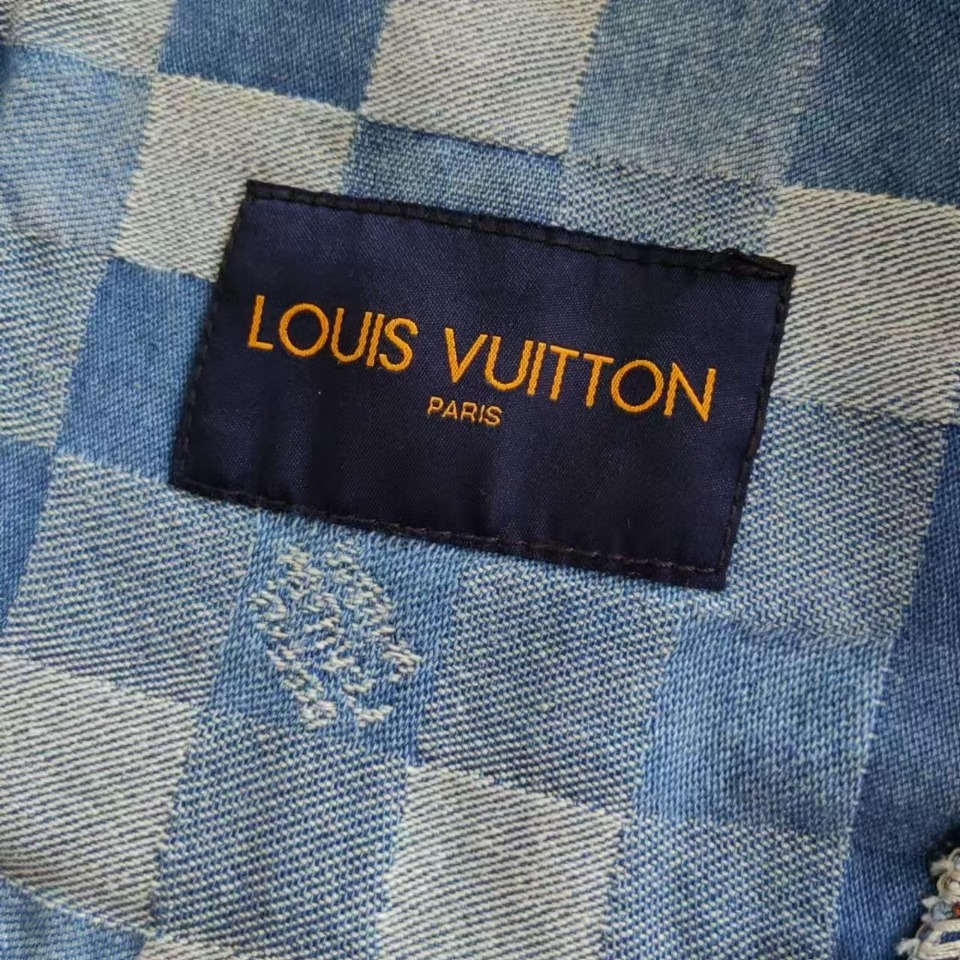 实拍细节图+尺码表 Louis Vuitton & 路易威登 马赛克菲董联名秋冬牛仔外套