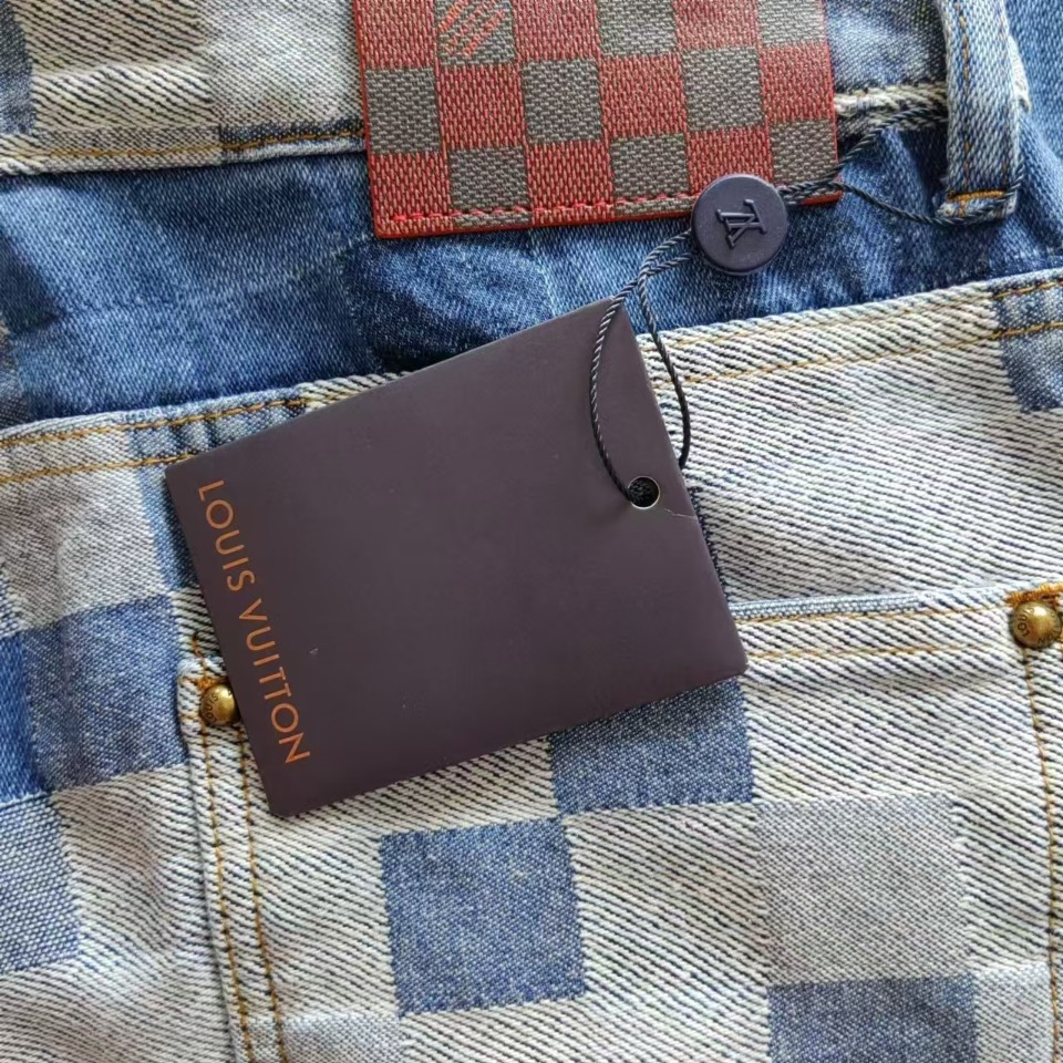 实拍细节图+尺码表 Louis Vuitton 路易威登 24ss 马赛克菲董联名秋冬牛仔裤