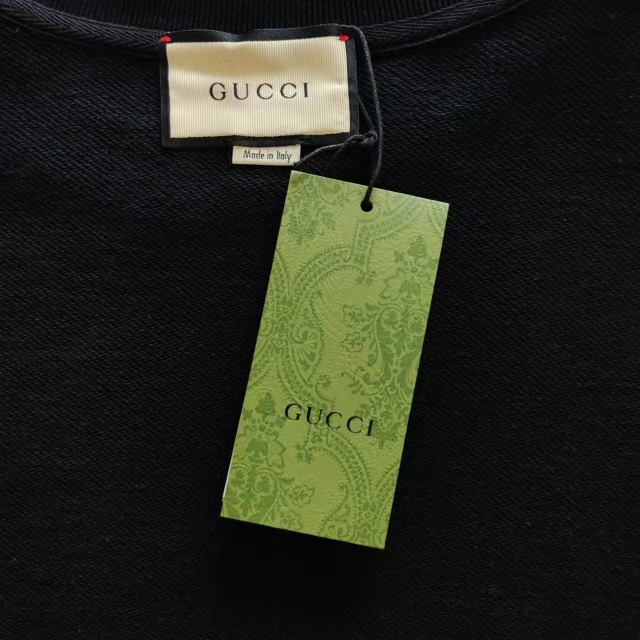 实拍细节图+尺码表 GUCCI/古驰 字母满印渐变LOGO大花纹圆领卫衣