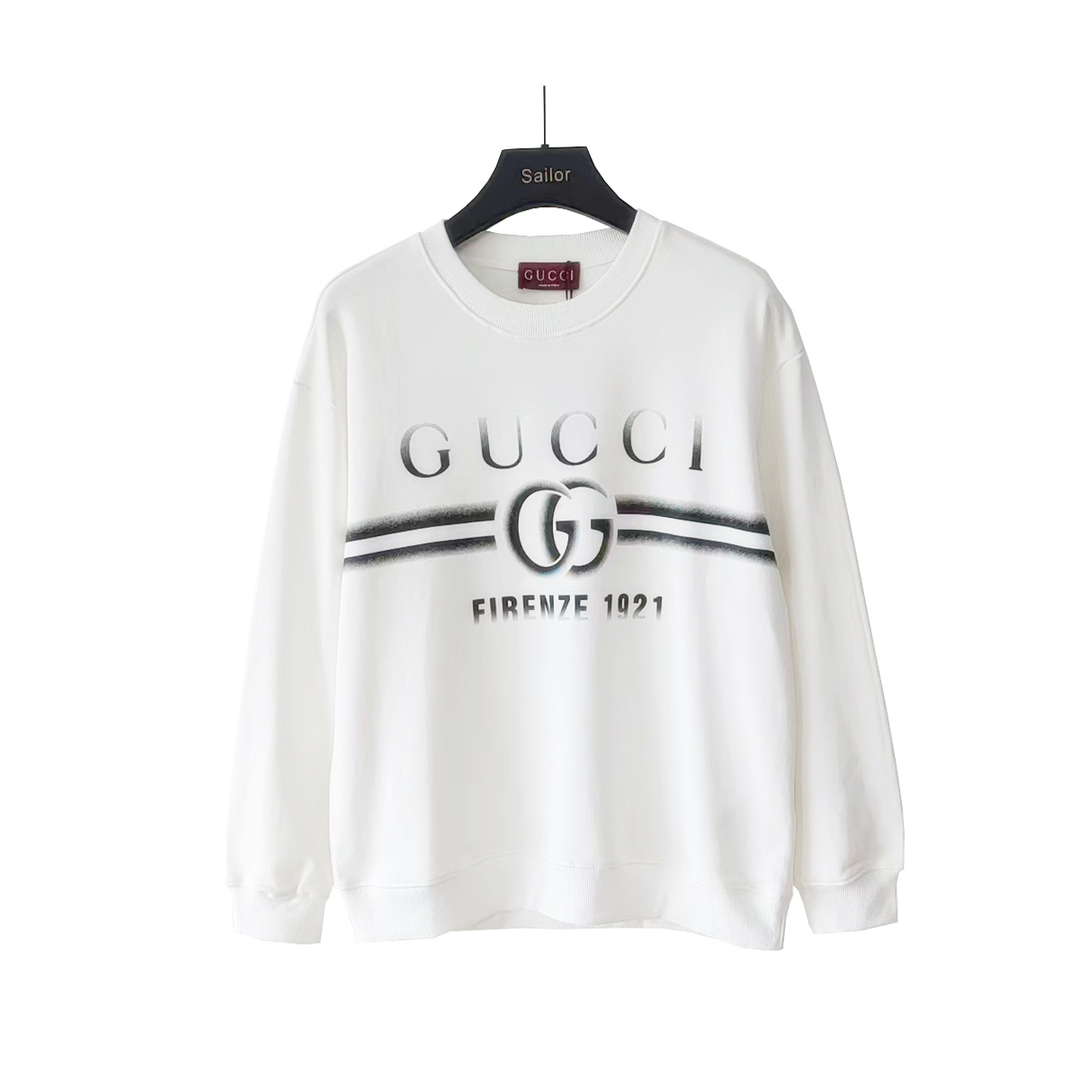 实拍细节图+尺码表 Gucci/古驰 24SS双G字母logo印花圆领卫衣