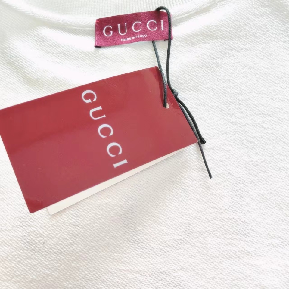 实拍细节图+尺码表 Gucci/古驰 24SS双G字母logo印花圆领卫衣