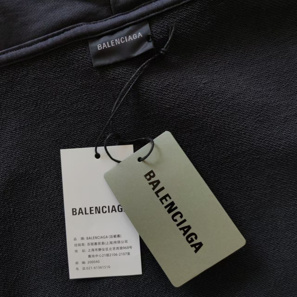 实拍细节图+尺码表 巴黎世家Balenciaga 自由女神像连帽卫衣