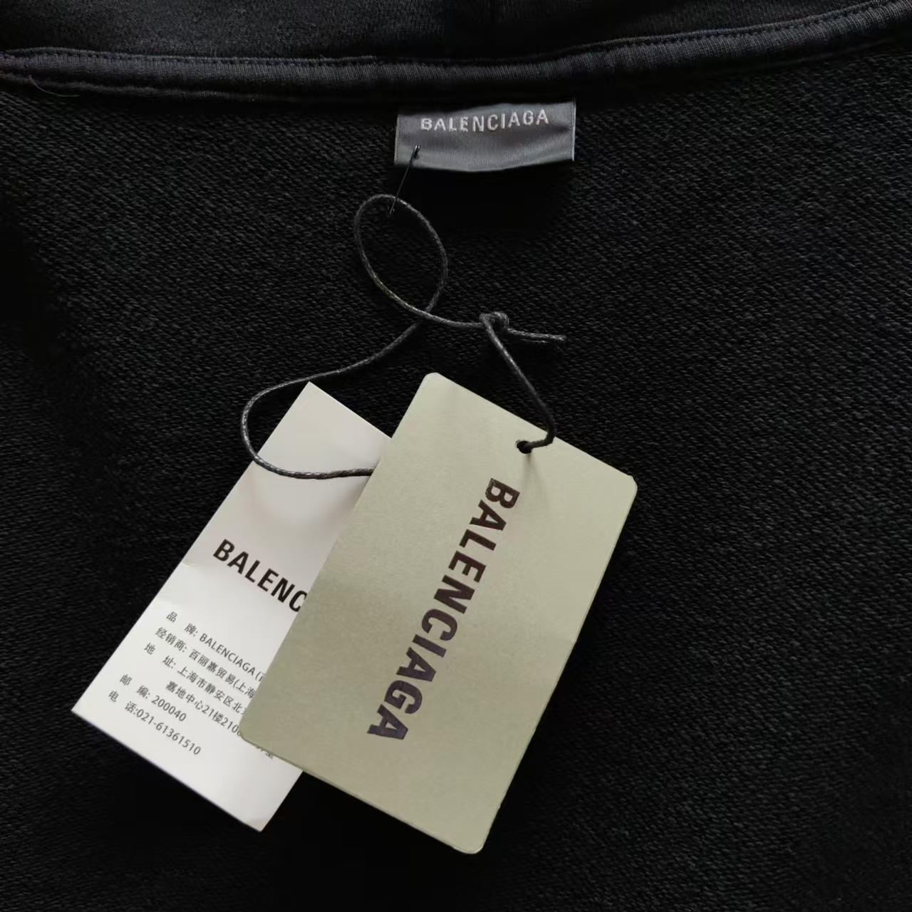 实拍细节图+尺码表 巴黎世家 Balenciaga 模糊前后Logo连帽卫衣