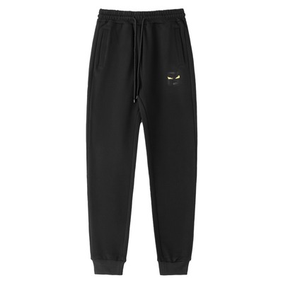 Fendi Clothing Pants & Trousers Black Embroidery Unisex Fall/Winter Collection Casual