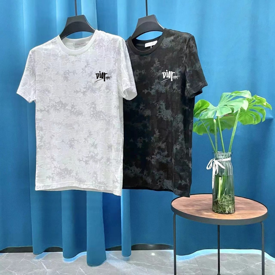 Dior Odzież T-Shirt Znajdź replikę
 Czarny Biały Unisex Bawełna Kolekcja wiosenno-letnia Krótki rękaw