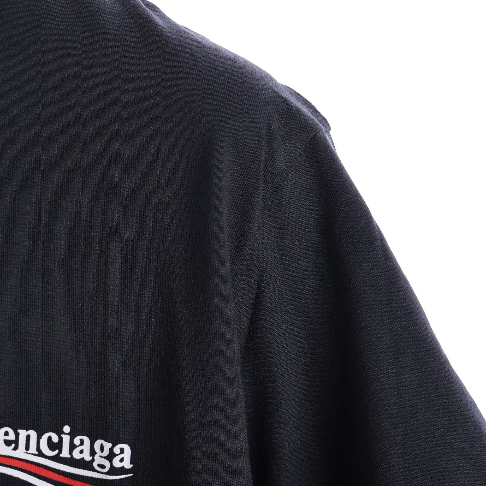 Balenciaga/巴黎世家BLCG 24ss可乐波浪印花短袖 黑蓝色