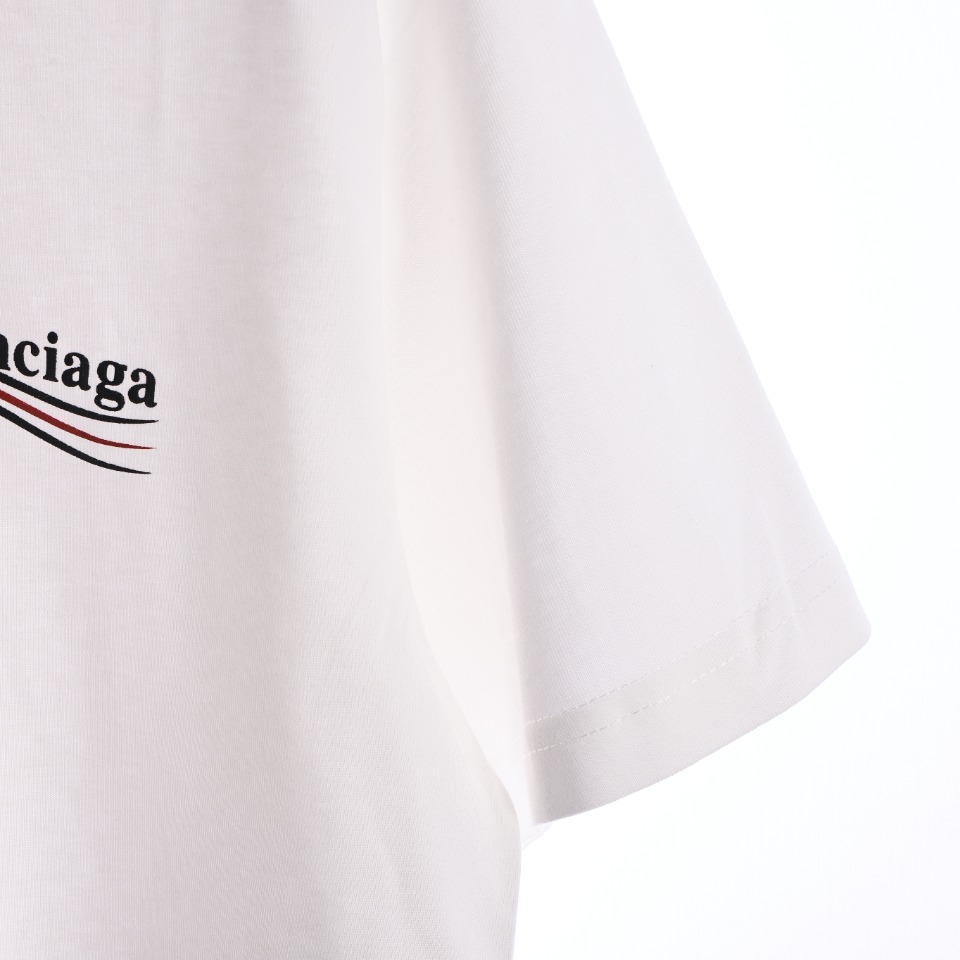 Balenciaga/巴黎世家BLCG 24ss可乐波浪印花短袖白色