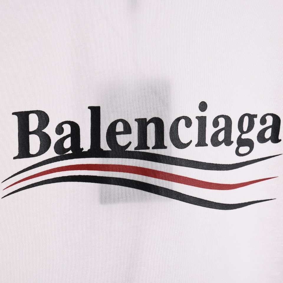 Balenciaga/巴黎世家BLCG 24ss可乐波浪印花短袖白色