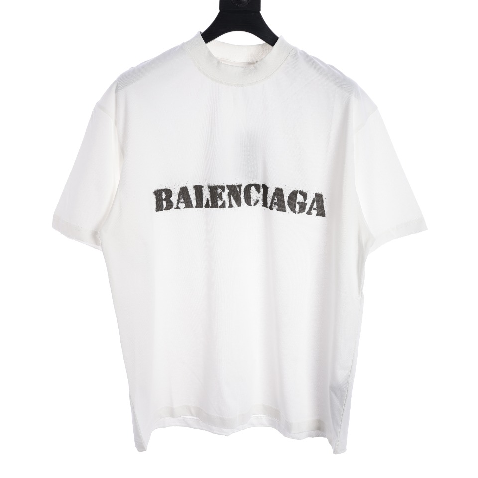 Balenciaga 巴黎世家 BLCG24SS渐变模糊喷绘字母短袖T恤