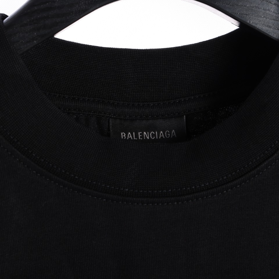 Balenciaga巴黎世家BLCG 24ss新款no logo 龟裂印花短袖T恤