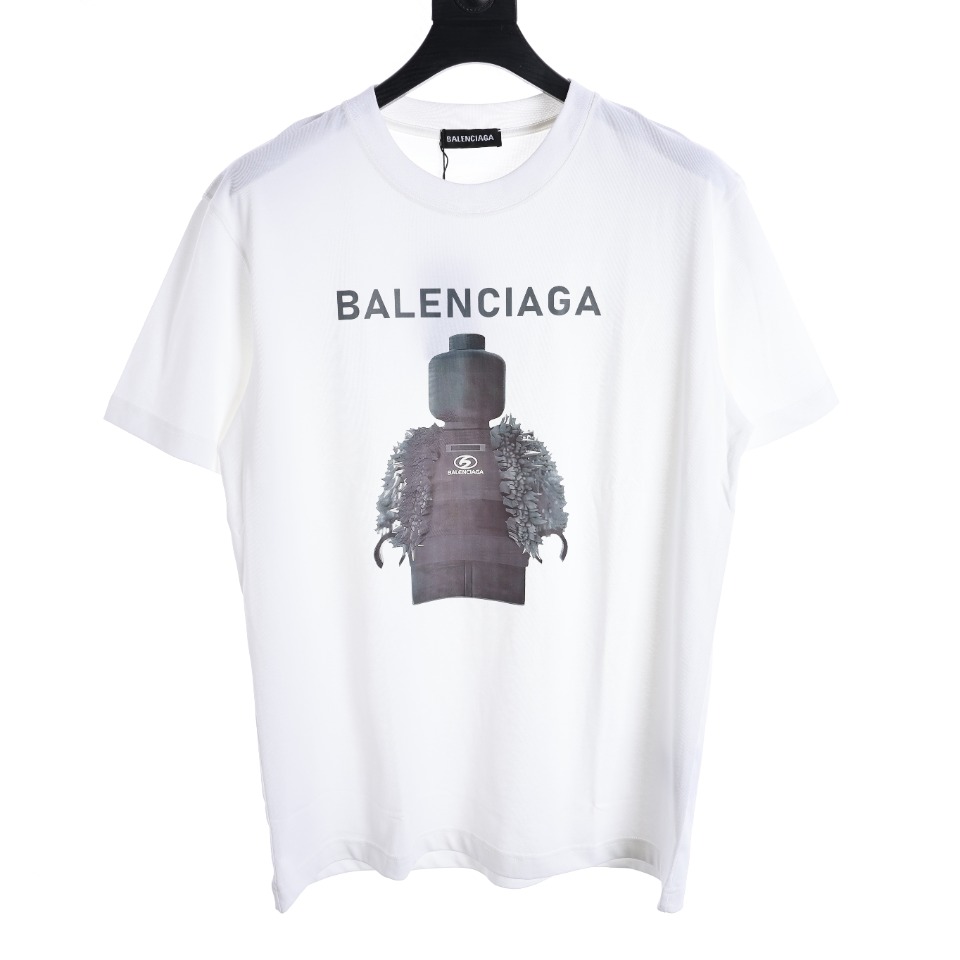 Balenciaga巴黎世家BLCG 24ss卡通积木人像图案印花短袖T恤