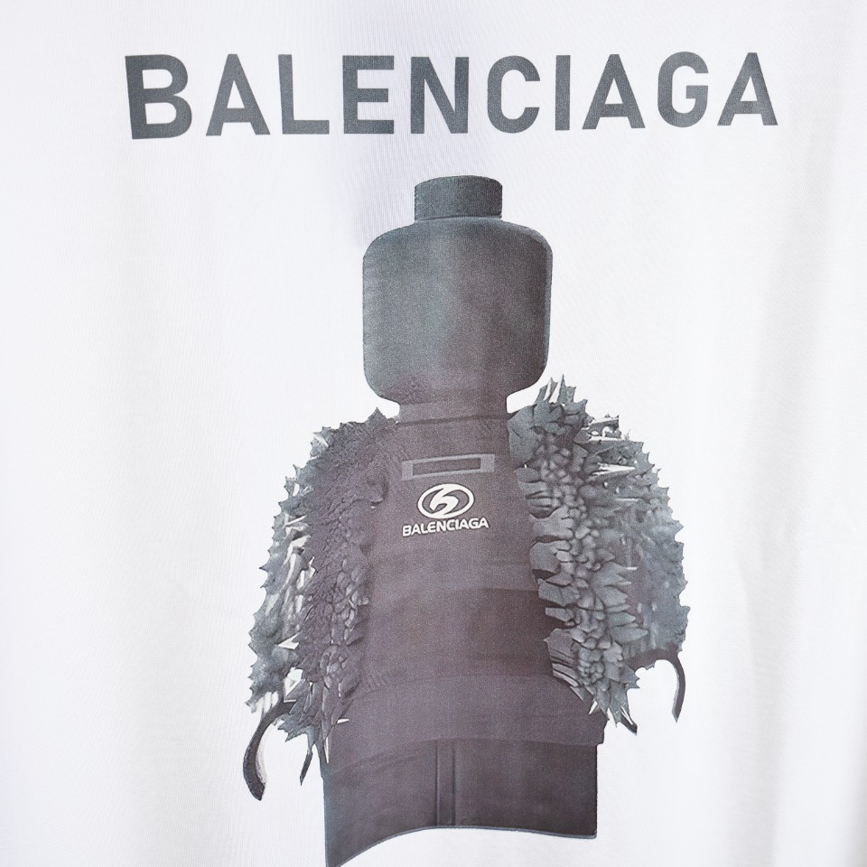 Balenciaga巴黎世家BLCG 24ss卡通积木人像图案印花短袖T恤