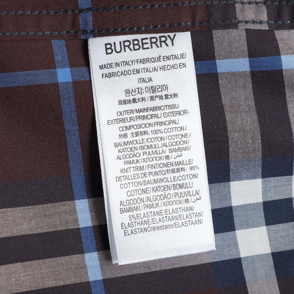 Burberry/巴宝莉BBR经典元素条纹短袖衬衫