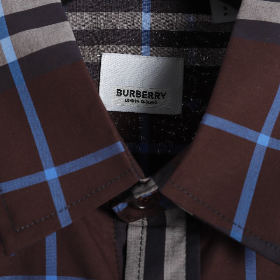 Burberry/巴宝莉BBR经典元素条纹短袖衬衫