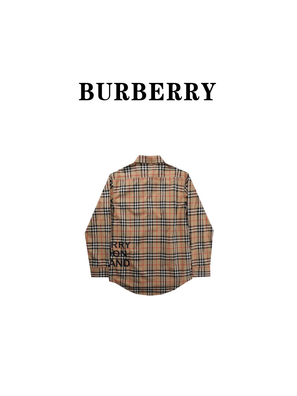 220 Burberry/巴宝莉 经典下摆侧边字母格纹衬衫