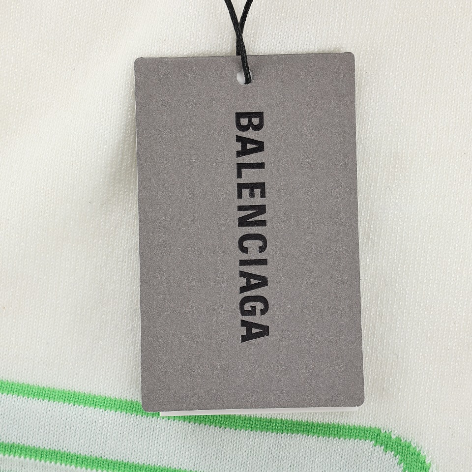 160 BALENCIAGA/巴黎世家BLCG24ss双勾字母刺绣针织圆领短袖T恤