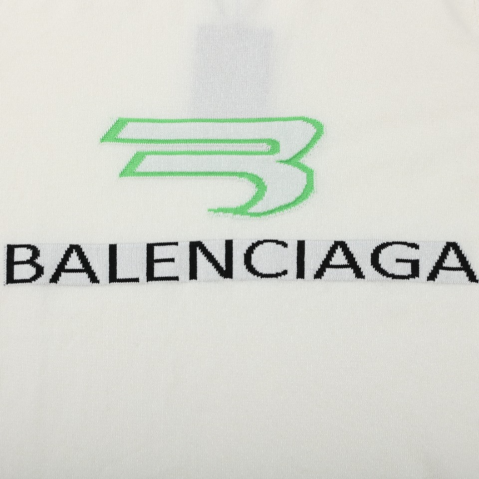 160 BALENCIAGA/巴黎世家BLCG24ss双勾字母刺绣针织圆领短袖T恤