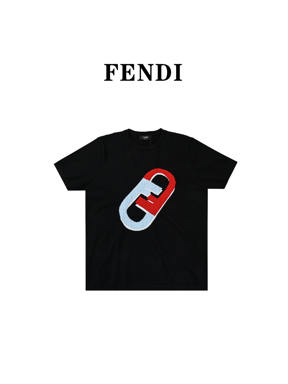 Fendi/芬迪 24ss FF锁扣针织圆领短袖