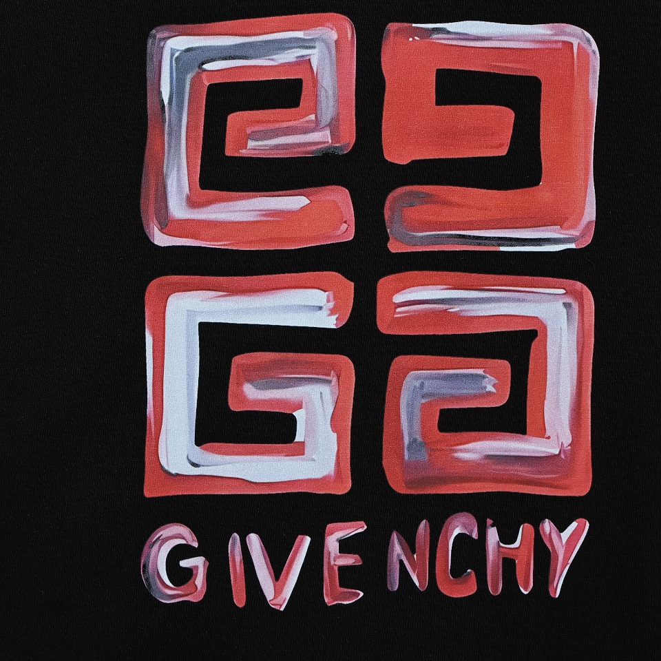 GIVENCHY/纪梵希GVC四宫格 彩绘字母印花圆领短袖T恤