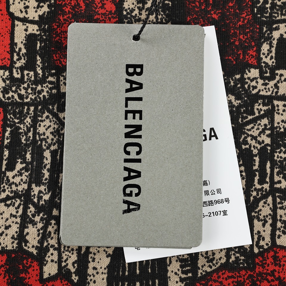 Balenciaga/巴黎世家 BLCG24ss重工水洗做旧城堡短袖T恤