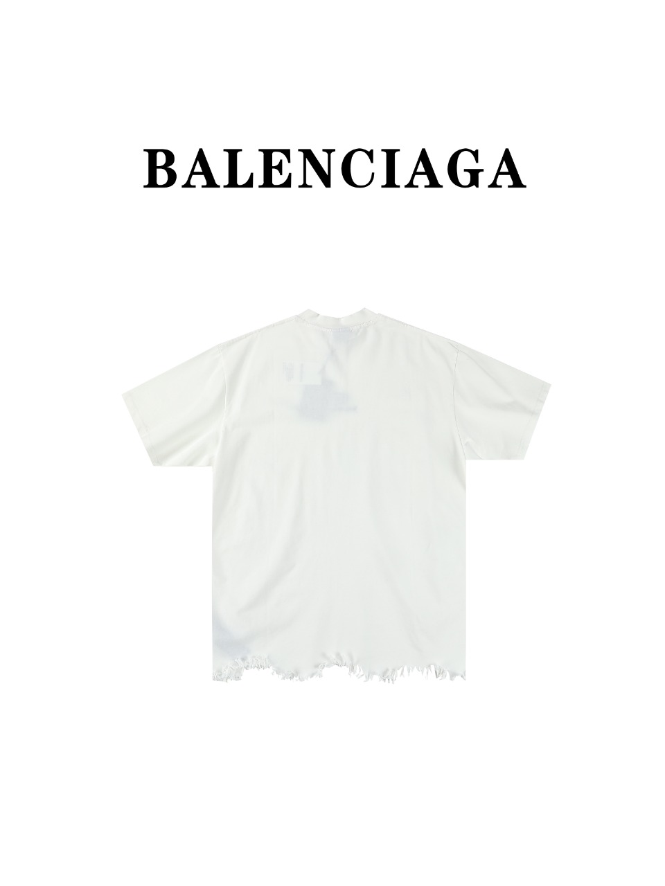 Balenciaga巴黎世家BLCG 24SS下摆流苏刺绣8字logo短袖T恤