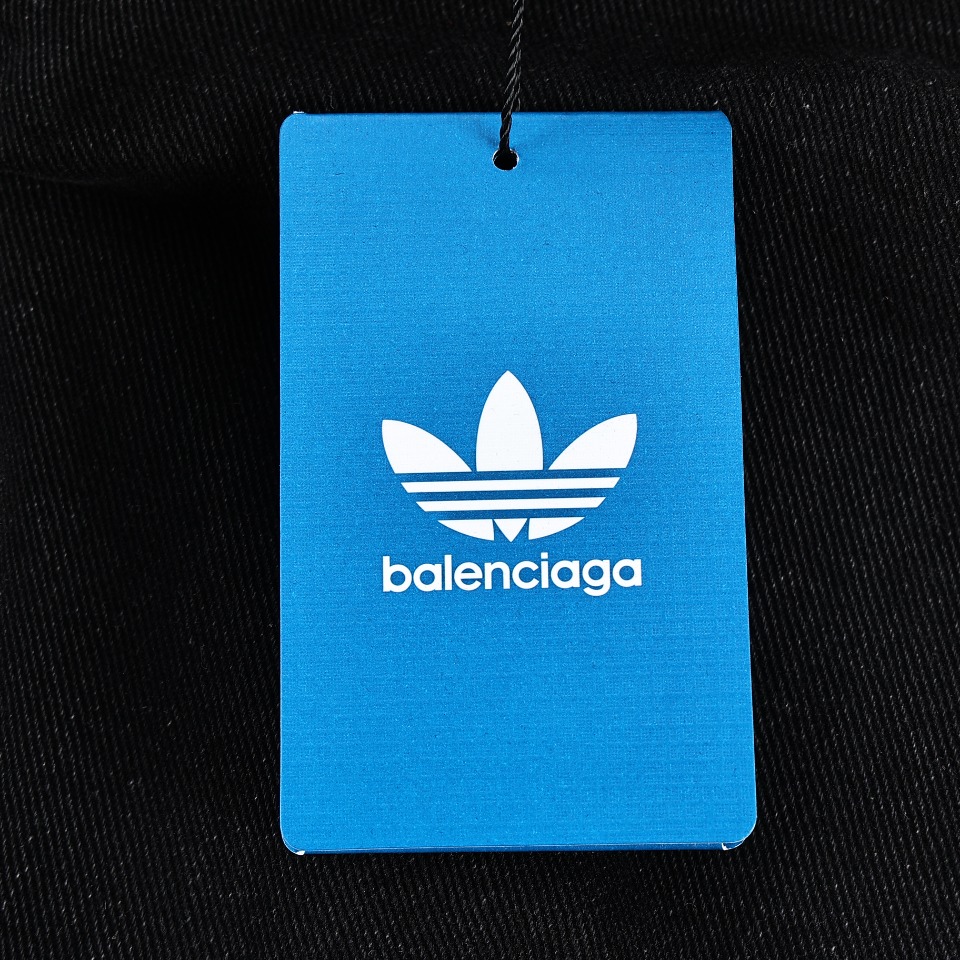 (顶级版本) Balenciaga x adidas 23ss Large Baggy联名款三道杠水洗秀款牛仔裤