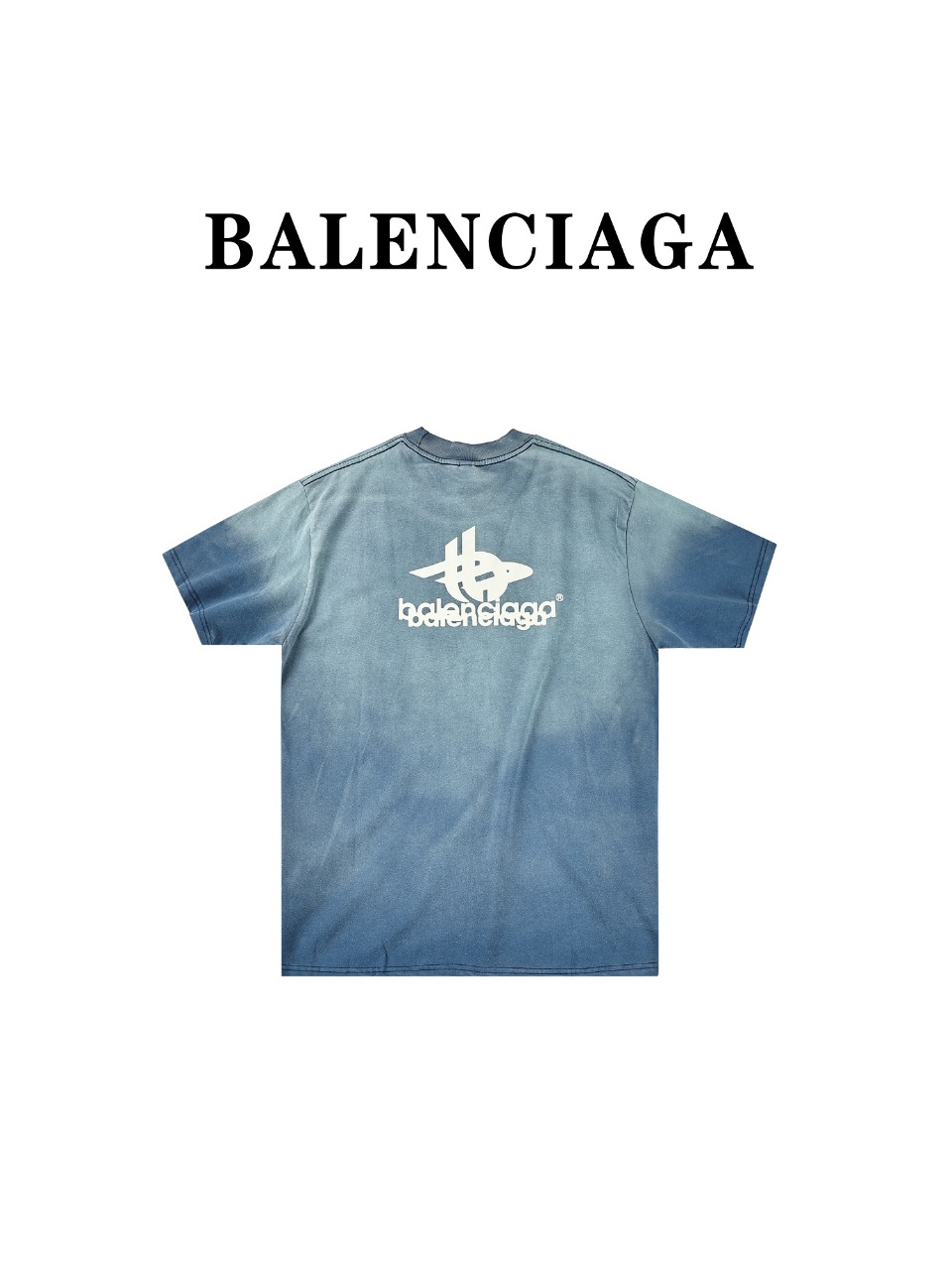 Balenciaga巴黎世家BLCG 24SS重工扎染重叠字母印花短袖T恤