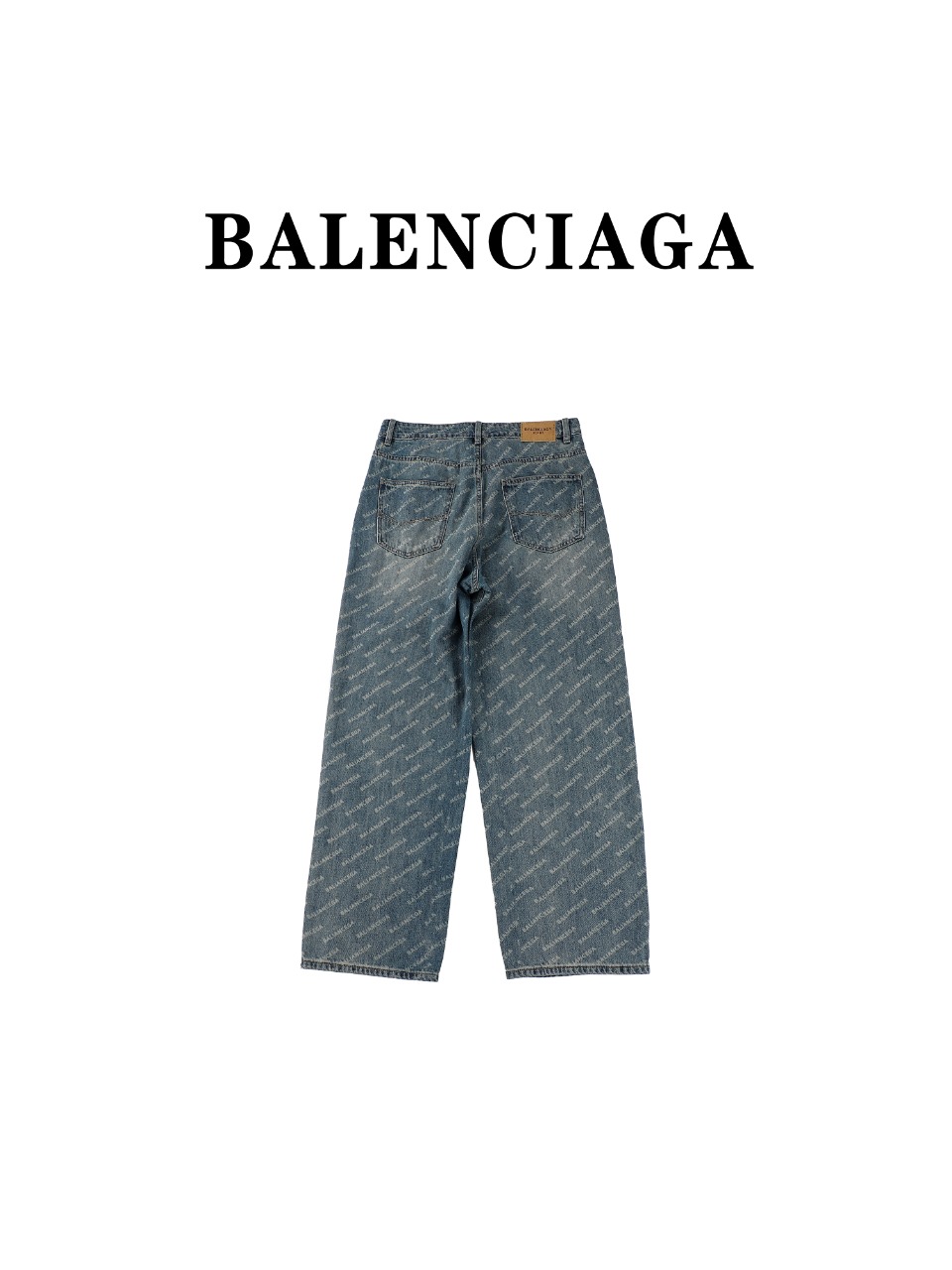 Balenciaga巴黎世家BLCG 24SS 字母满印牛仔长裤